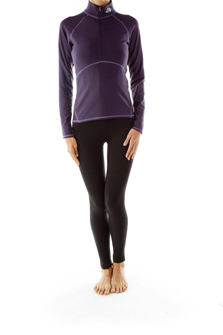 Purple Zip Up Athletic Top