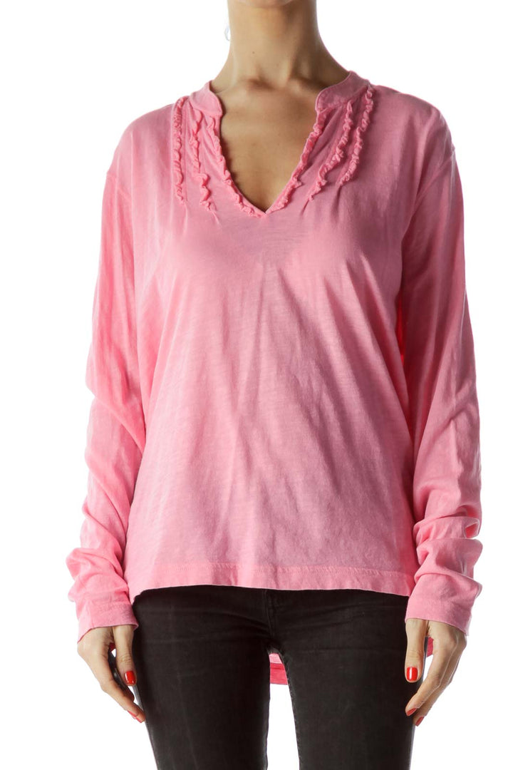 Pink V-Neck T-Shirt