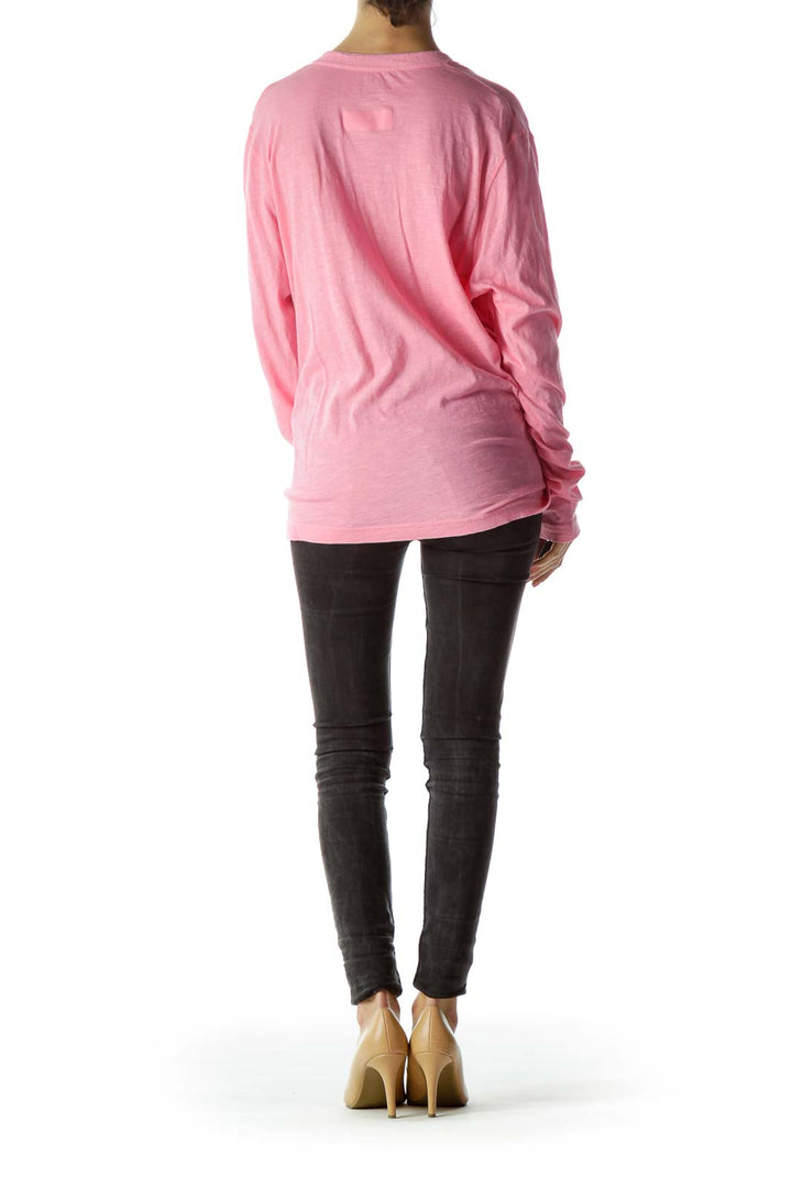 Pink V-Neck T-Shirt