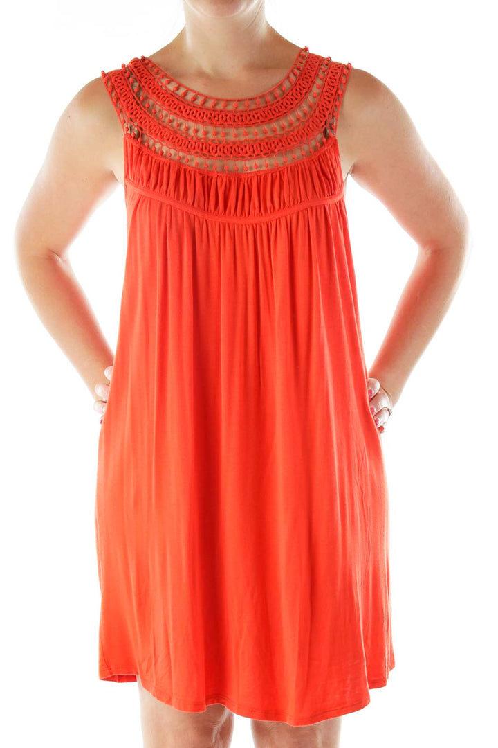 Orange Crocheted Day Dress