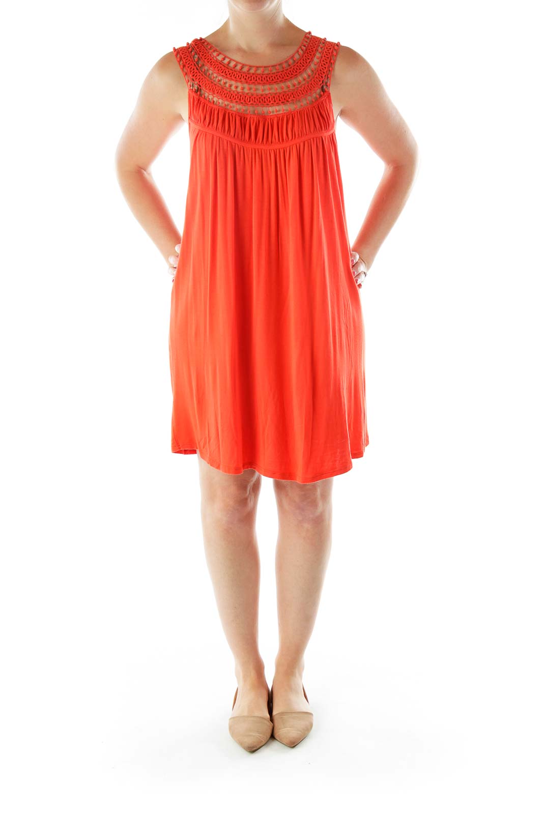 Orange Crocheted Day Dress