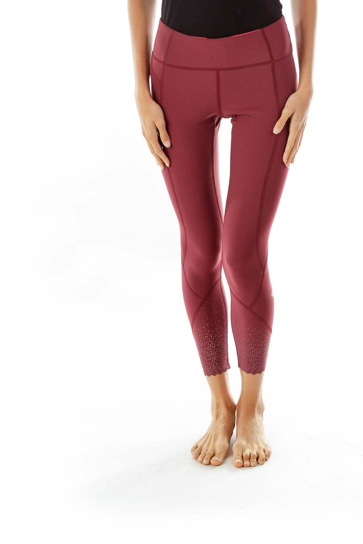 Maroon Cropped Leggins