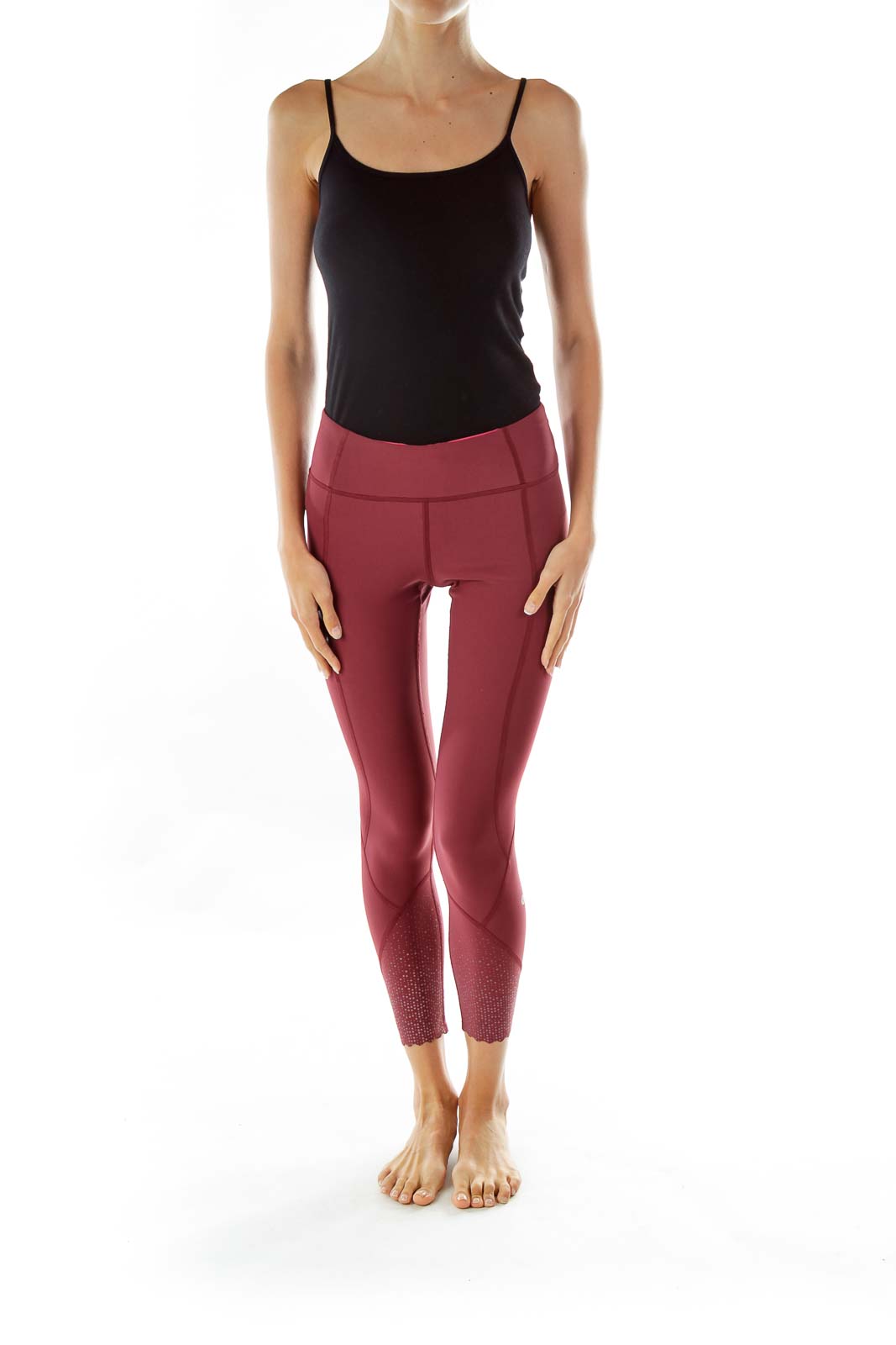 Maroon Cropped Leggins