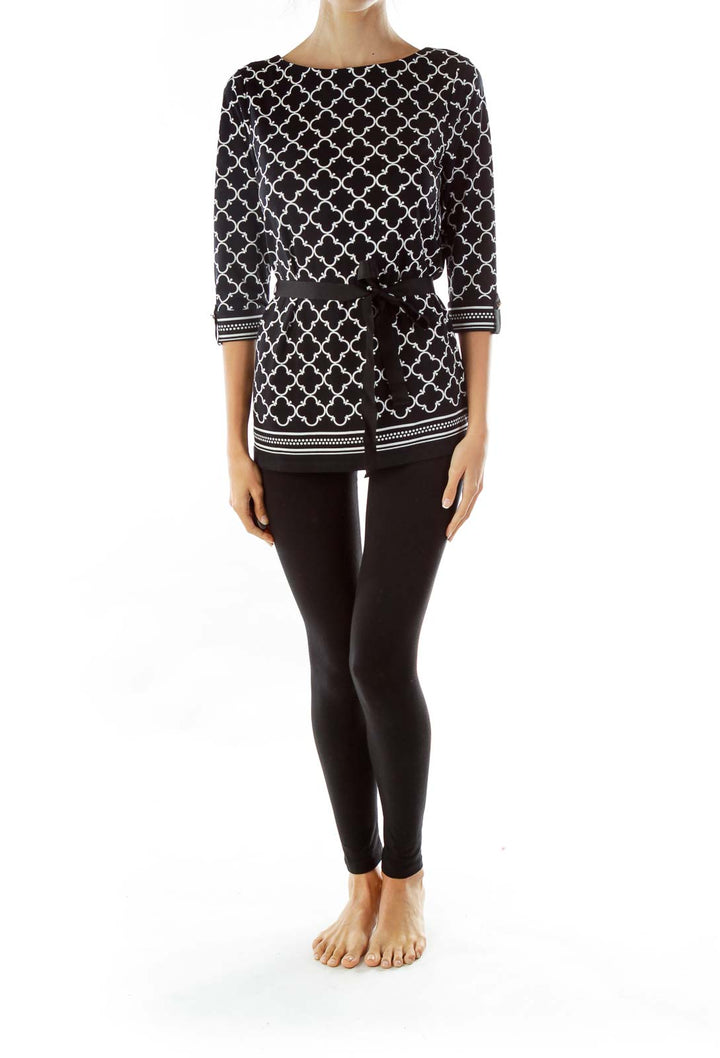 Black White Geometric Tunic