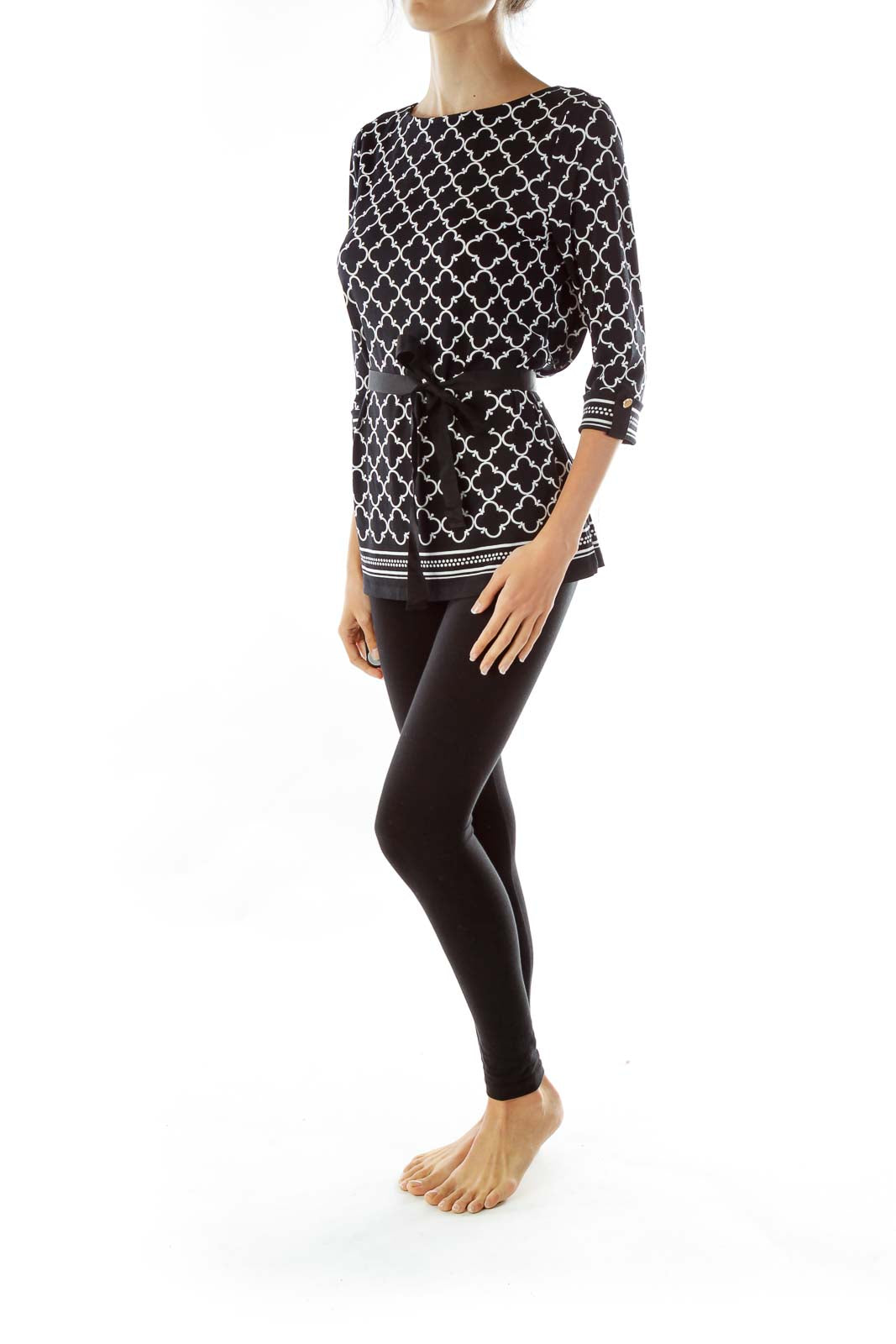 Black White Geometric Tunic