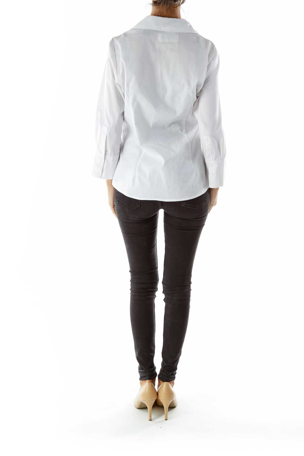 White Stitched Buttoned Shirt