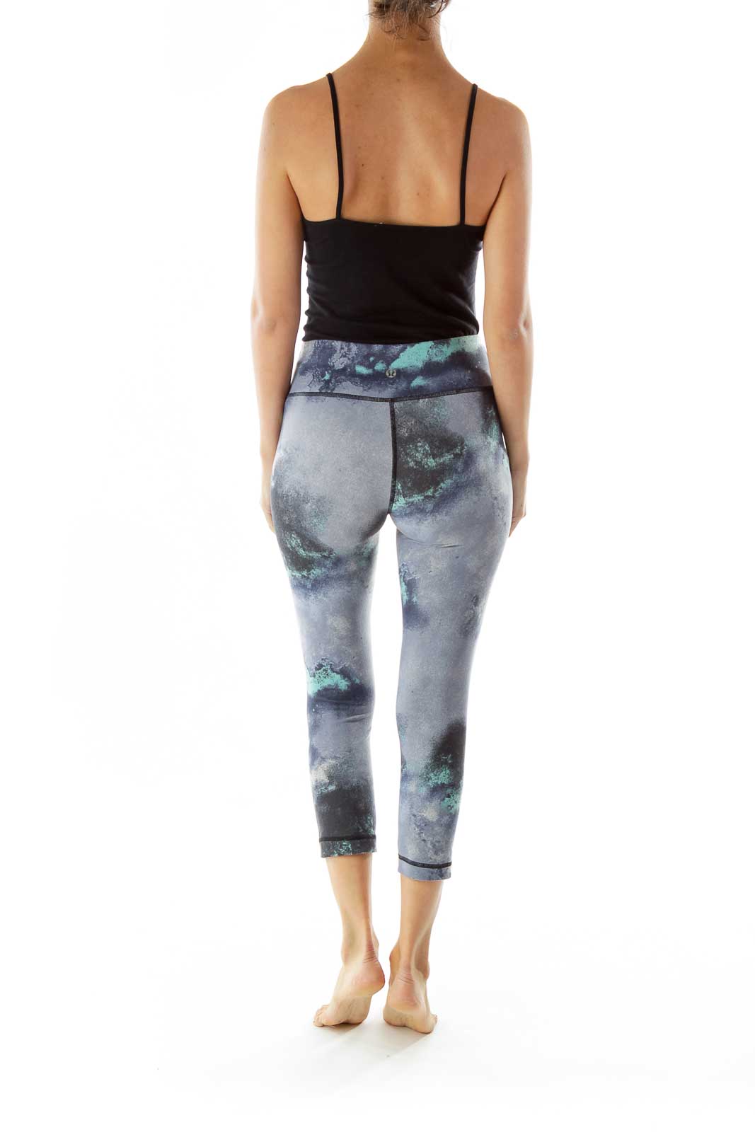 Blue Gray Faux Denim Yoga Pants