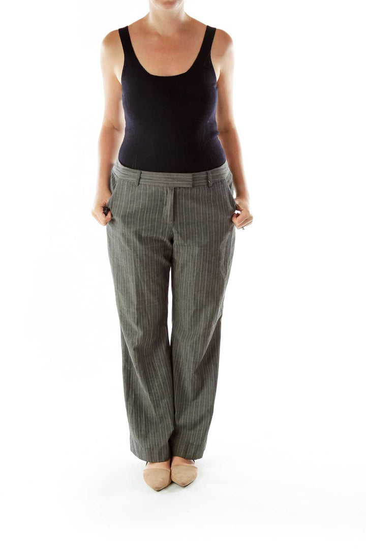 Gray Pinstripe Pants