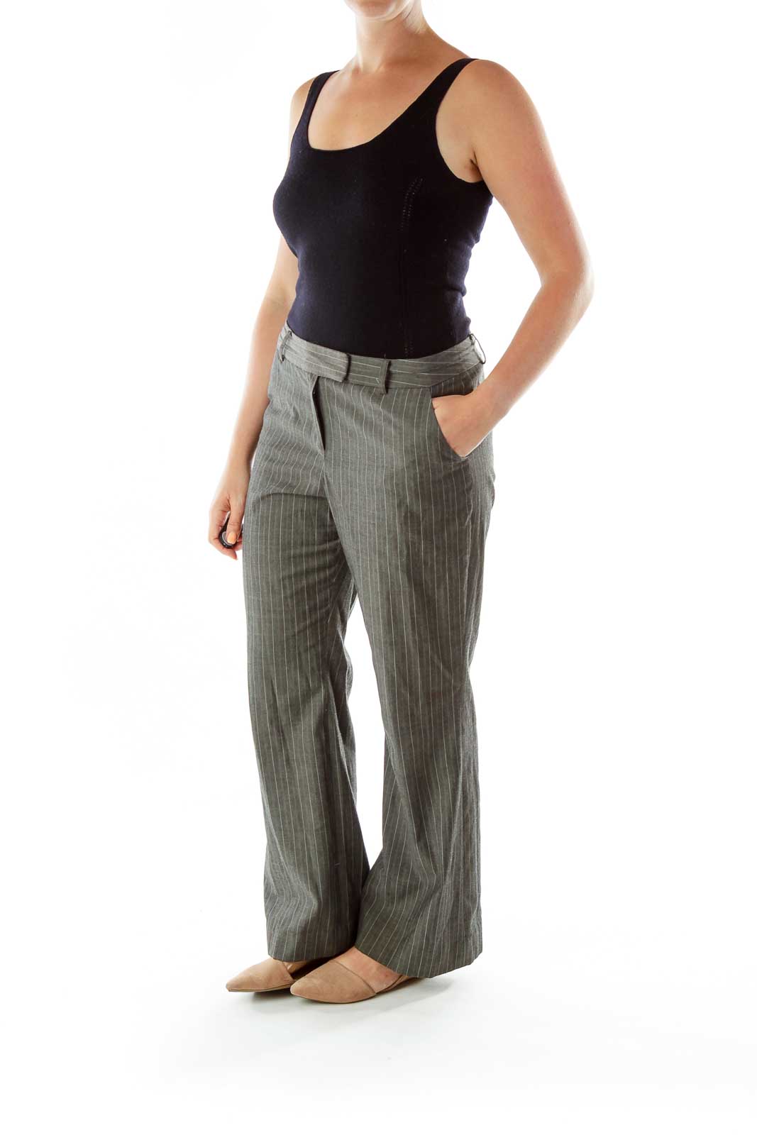 Gray Pinstripe Pants