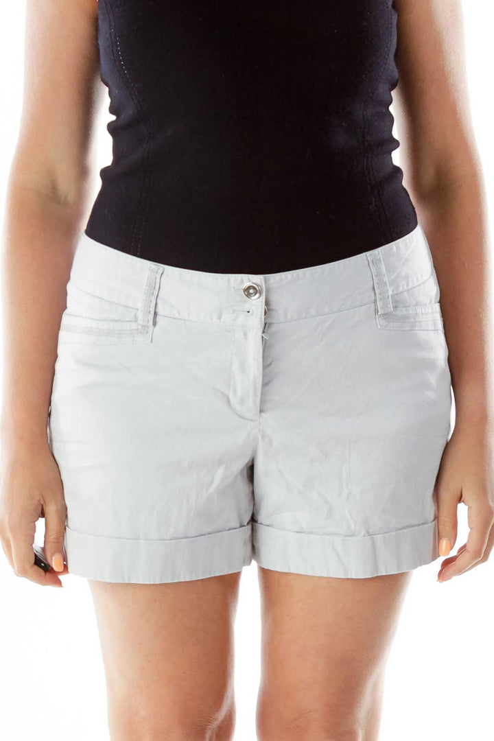 Gray Stitched Shorts