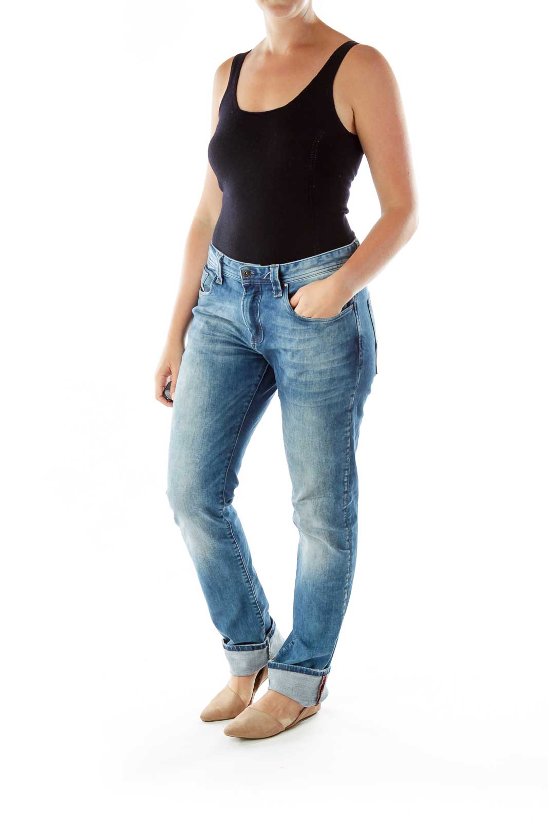 Navy French Boyfriend Jeans