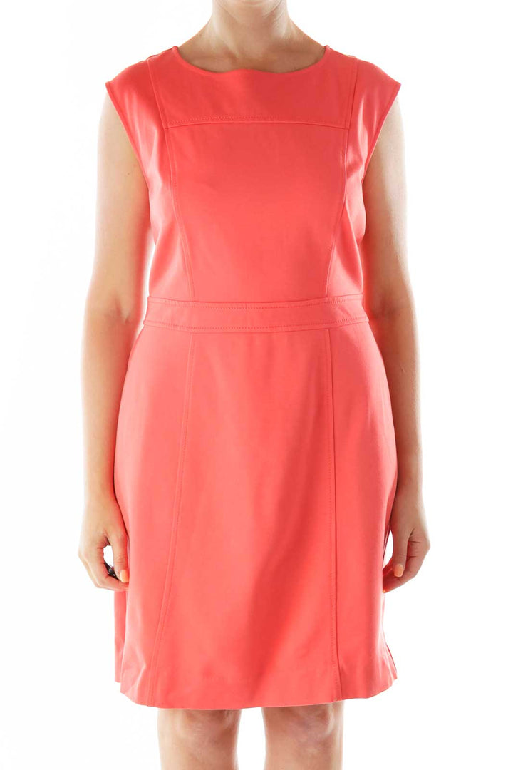 Peach A-Line Work Dress