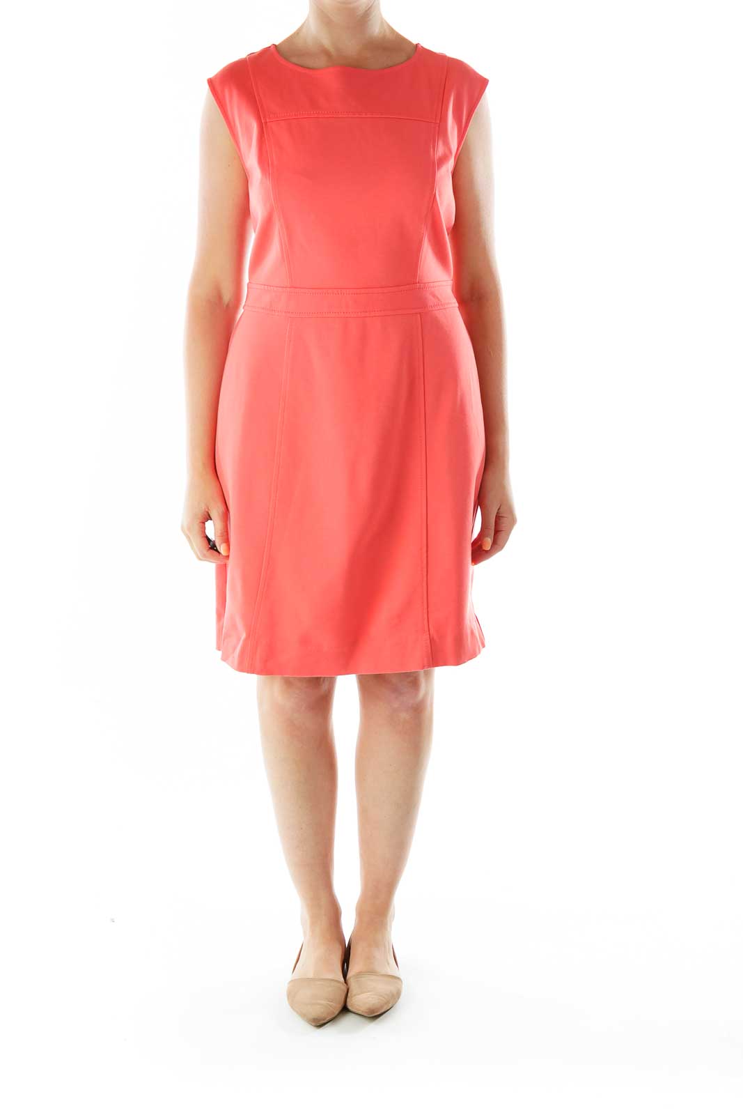 Peach A-Line Work Dress