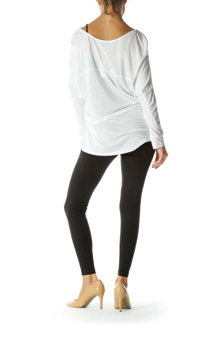 White Loose Long-sleeve T-Shirt