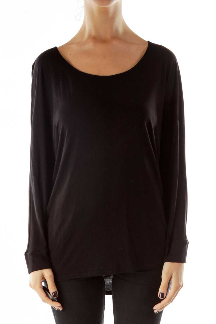 Black Loose Long-Sleeve T-Shirt