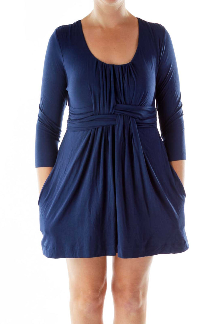 Navy Braided Loose Day Dress