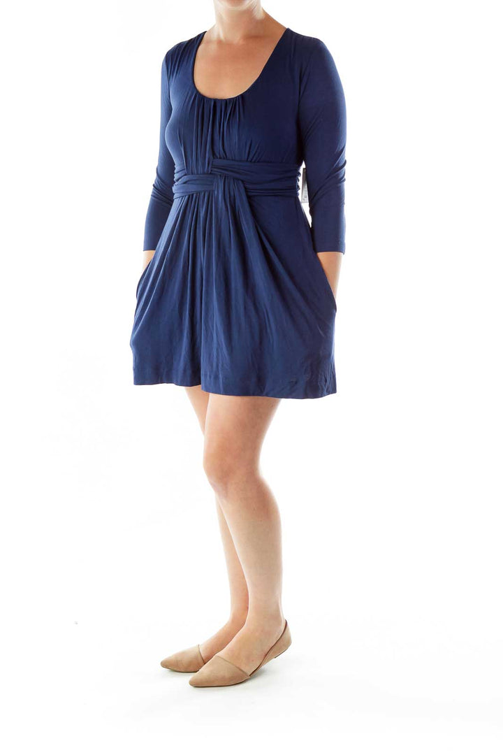 Navy Braided Loose Day Dress