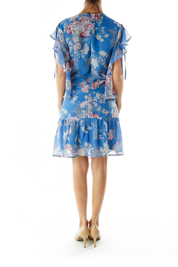 Blue Floral Print Day Dress