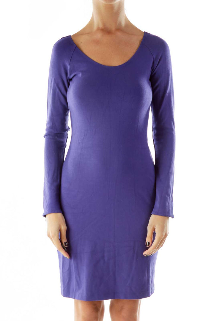 Purple Zippered Day Dress