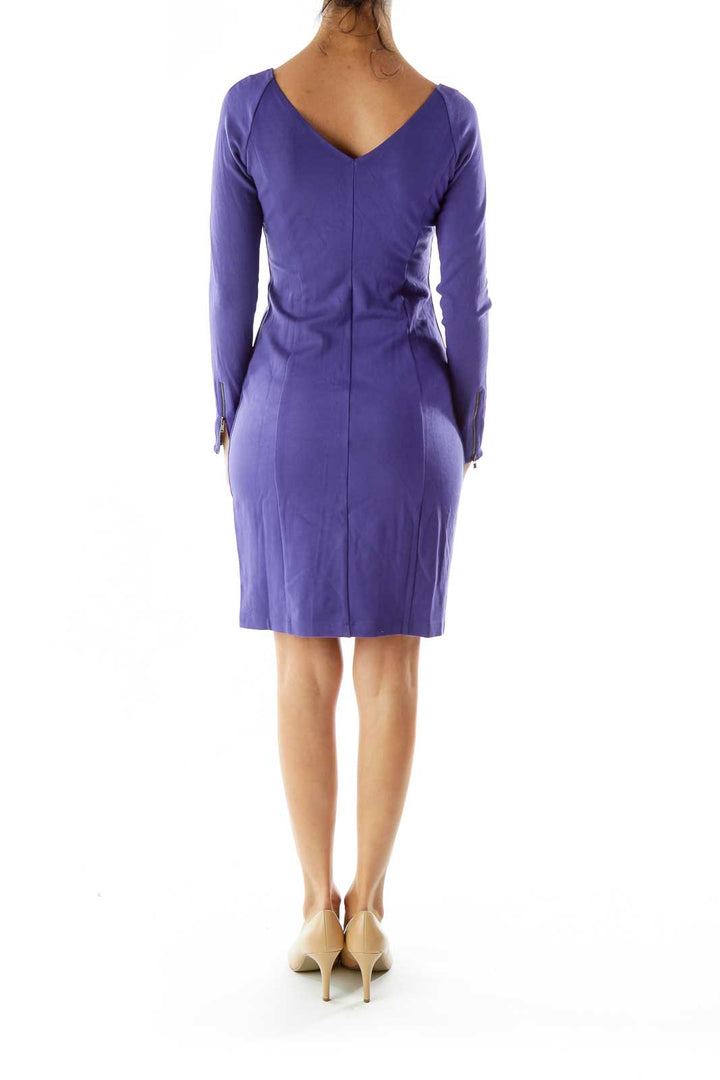 Purple Zippered Day Dress