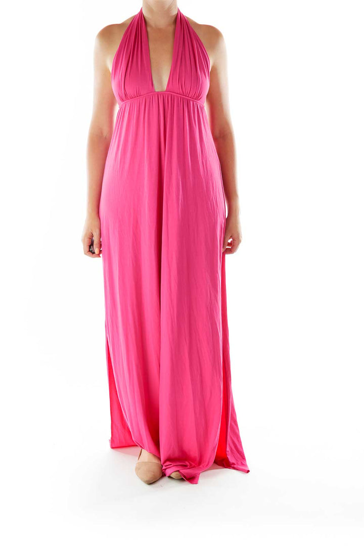 Hot Pink Strapless Day Dress