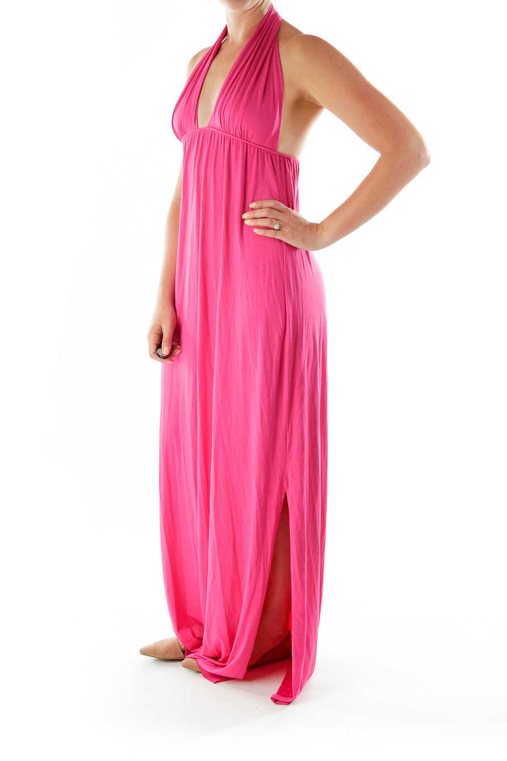 Hot Pink Strapless Day Dress