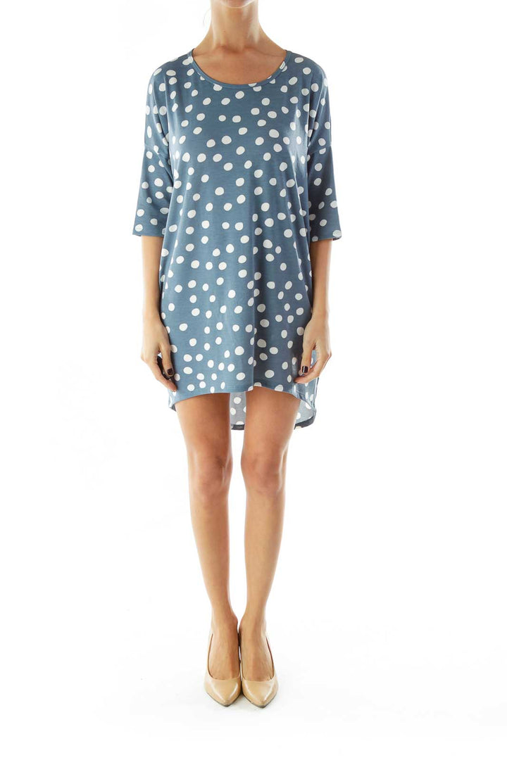 Blue White Polka-Dot T-shirt