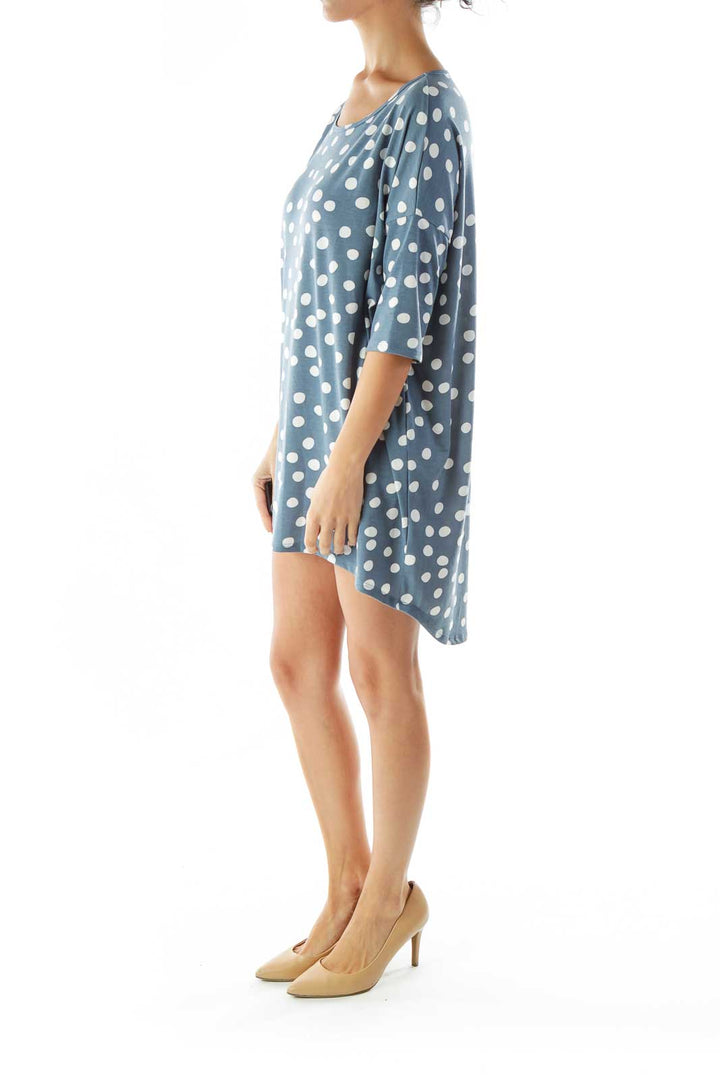 Blue White Polka-Dot T-shirt