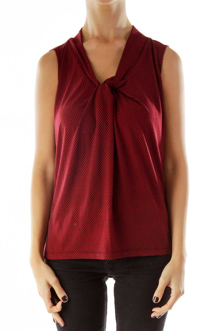 Red Black Knot Geometric Sleeveless Top