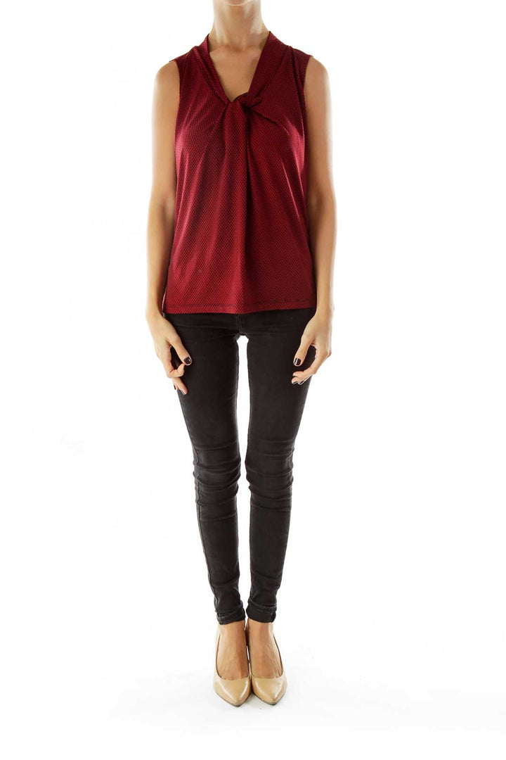 Red Black Knot Geometric Sleeveless Top