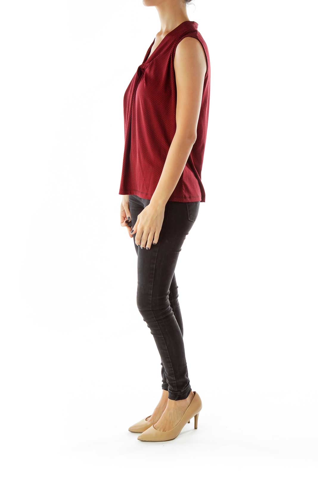 Red Black Knot Geometric Sleeveless Top