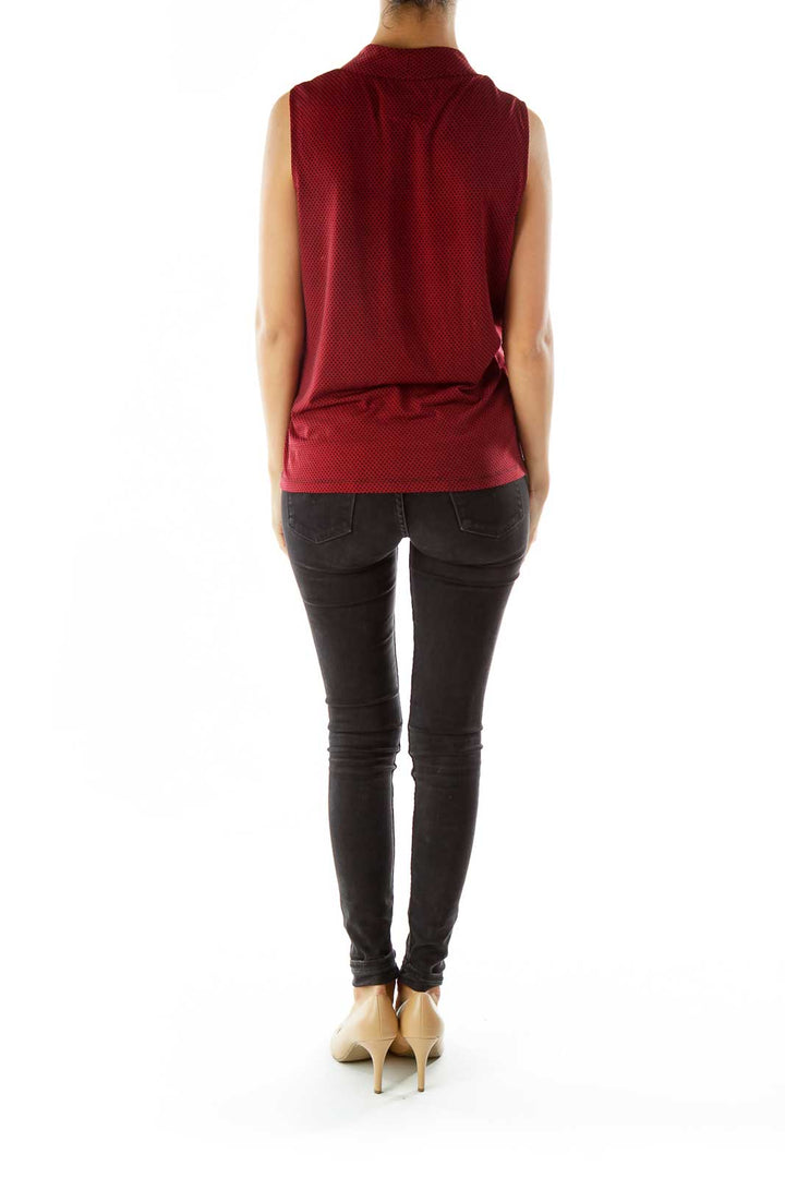 Red Black Knot Geometric Sleeveless Top