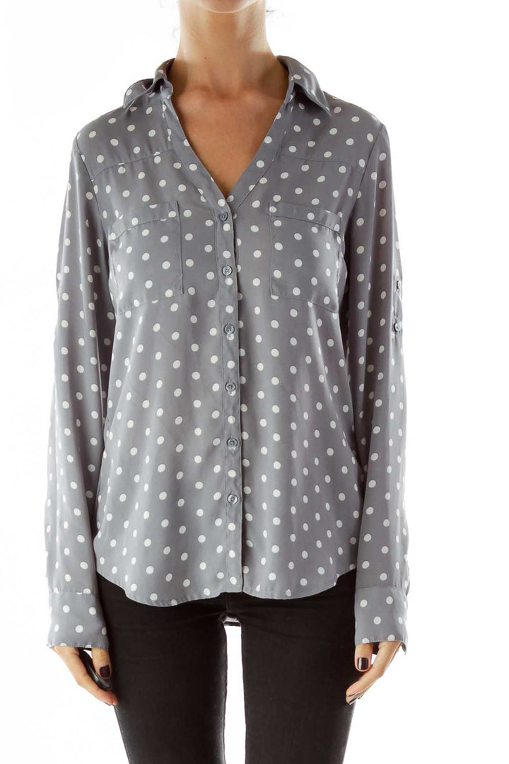 Gray Polka-Dot Portofino Shirt