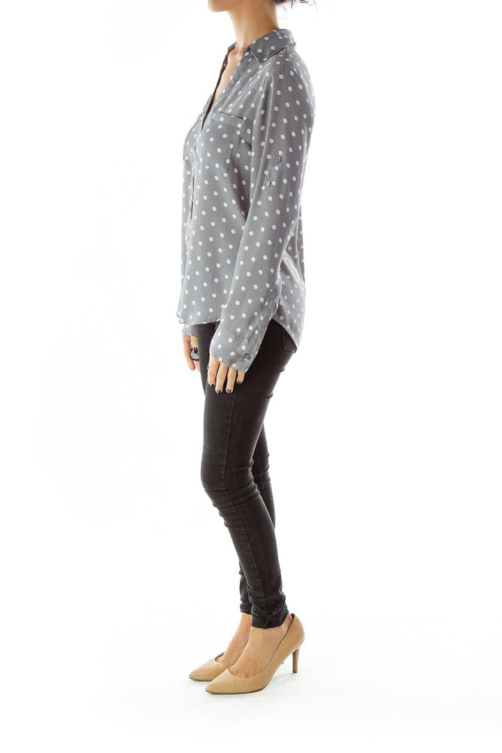 Gray Polka-Dot Portofino Shirt