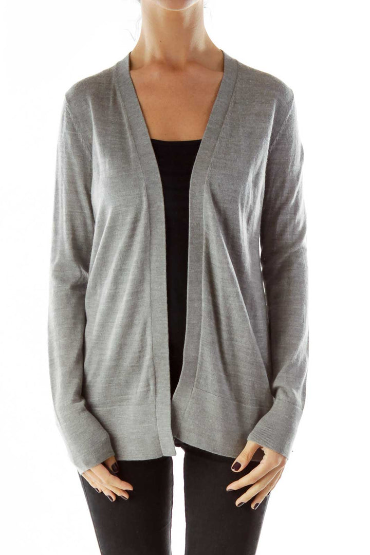 Gray Open Cardigan