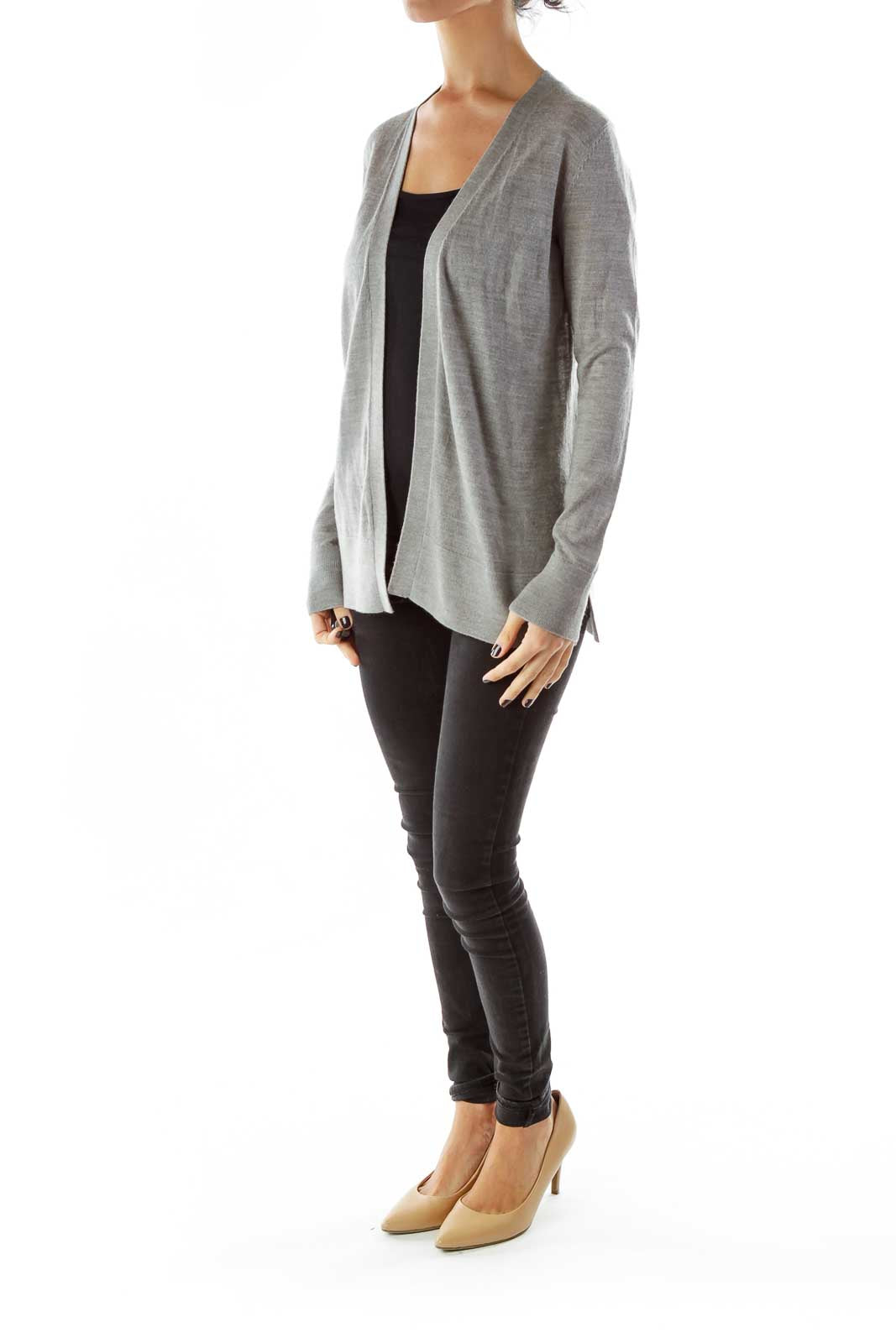 Gray Open Cardigan