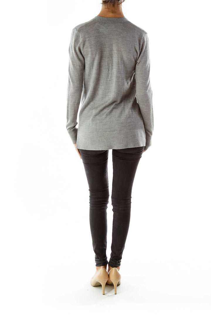 Gray Open Cardigan