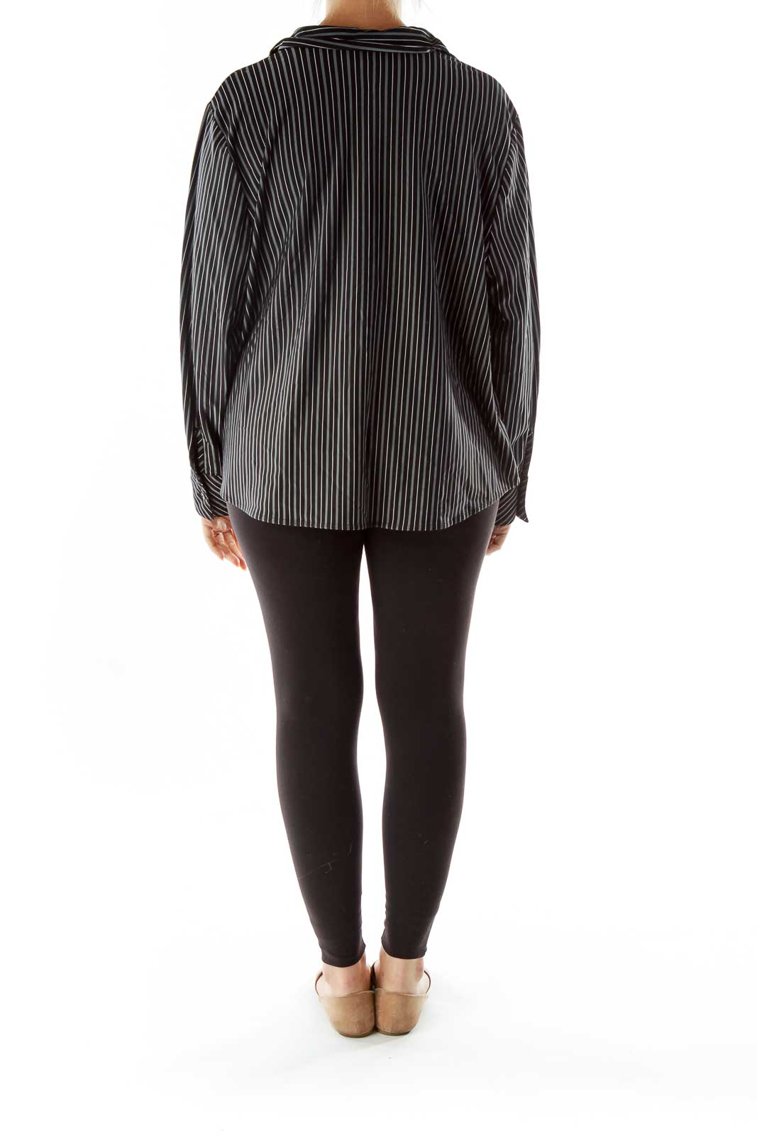 Black Gray Striped Shirt