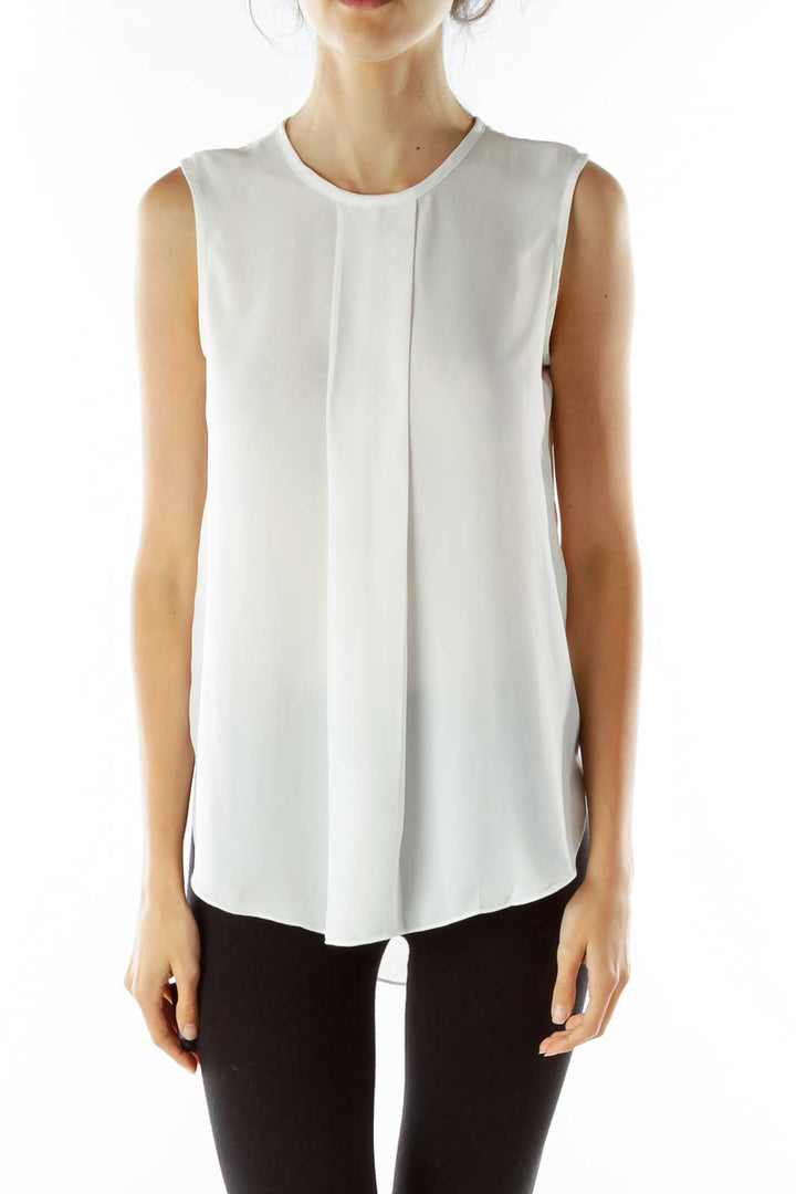 White Sleeveless Blouse