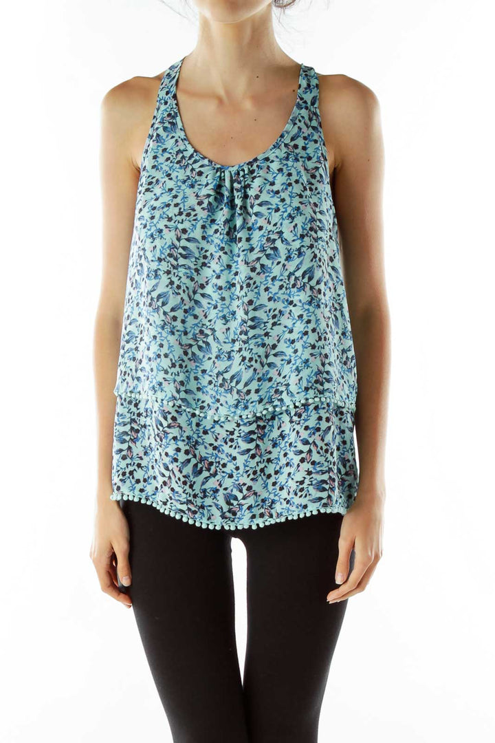 Blue Flower Tank Top