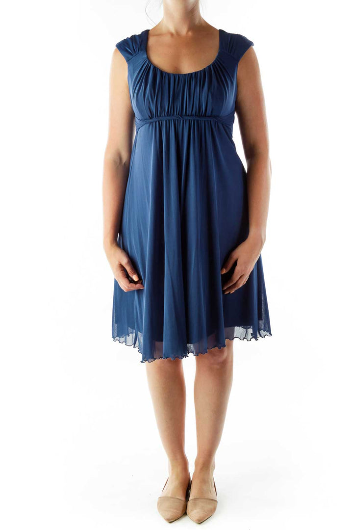 Blue Empire Waist Day Dress