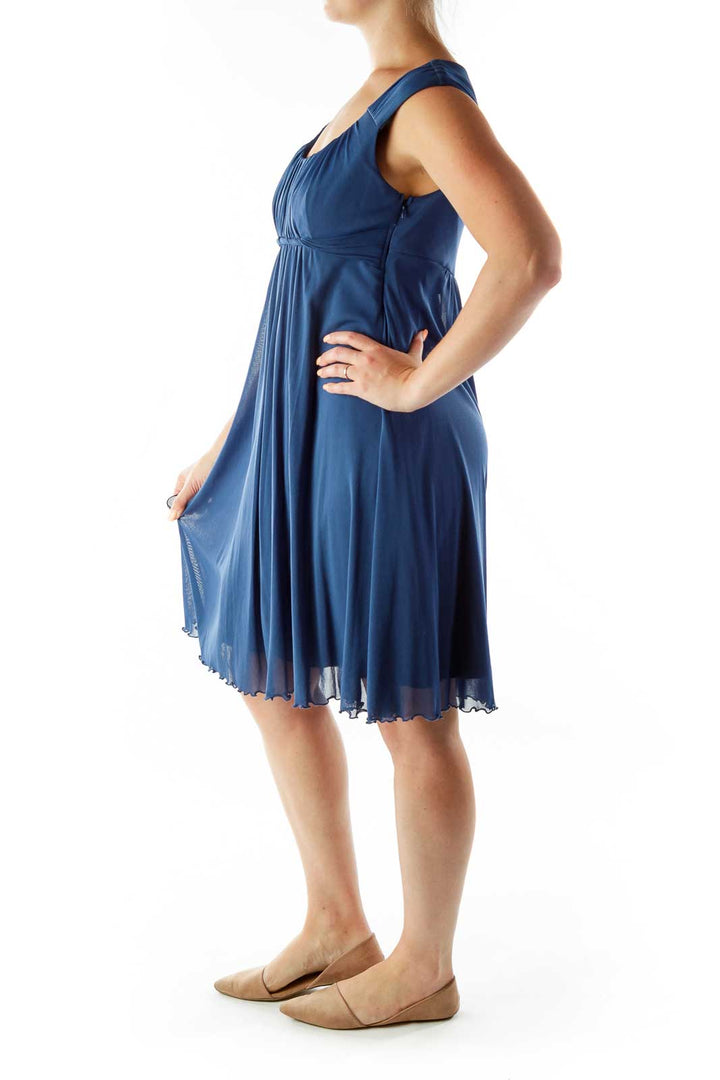 Blue Empire Waist Day Dress