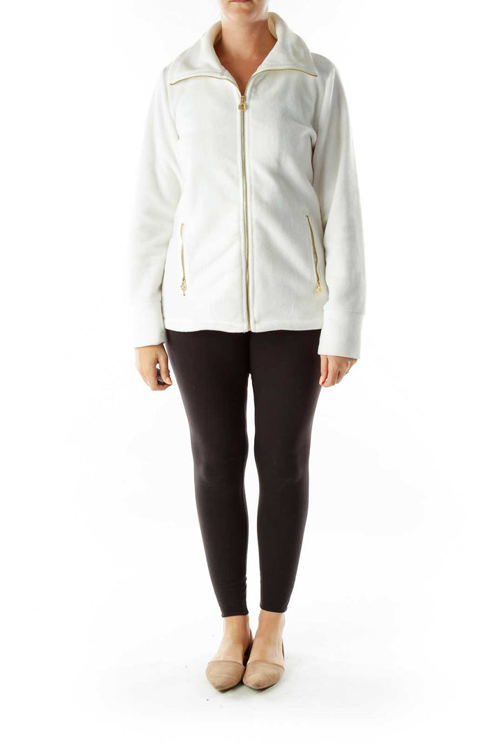 Cream Fleece Sports Jacket