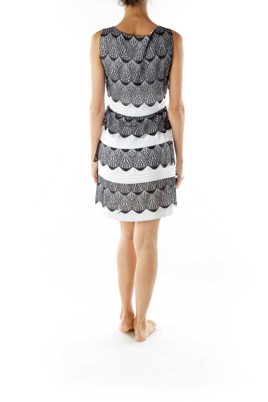 Black White Lace Cocktail Dress