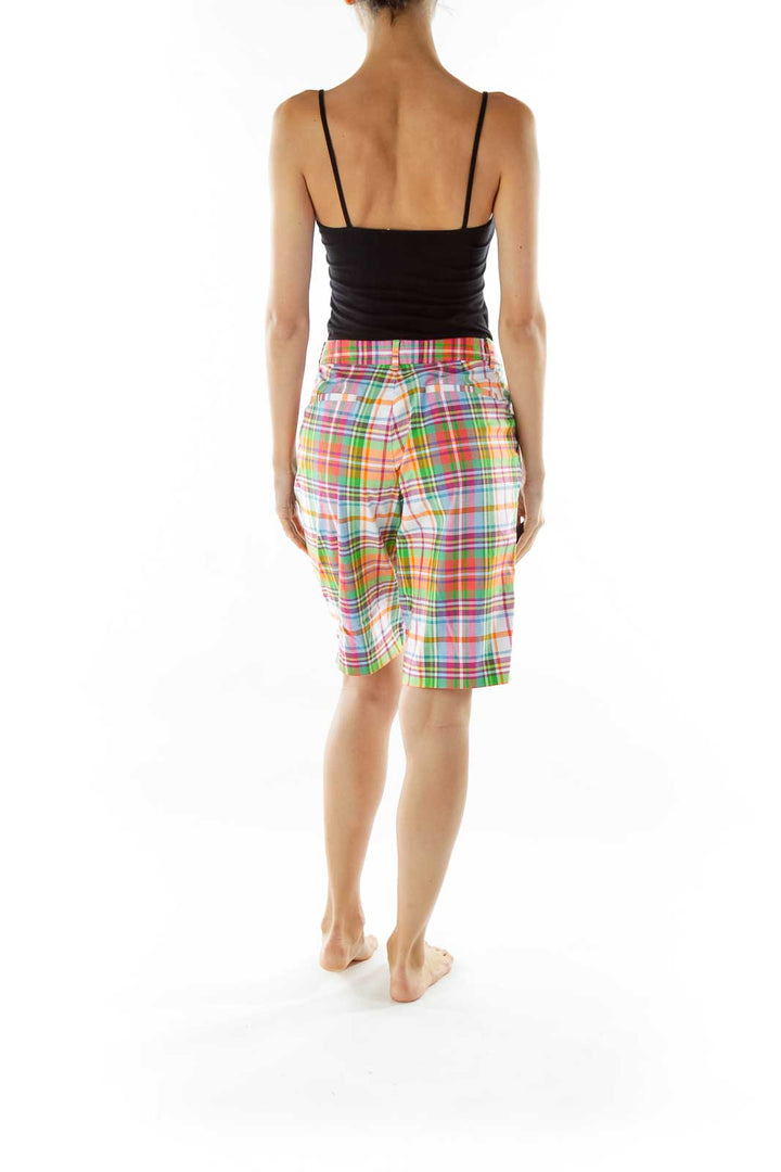 Multicolor Plaid Capri Shorts