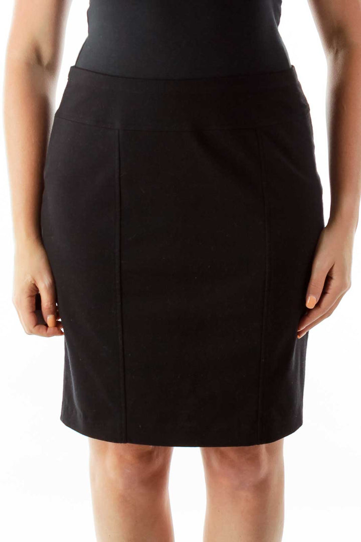 Black Fitted Pencil Skirt