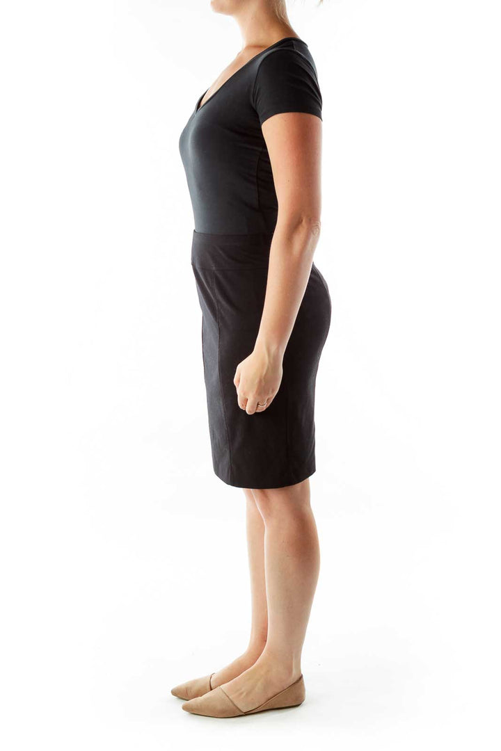 Black Fitted Pencil Skirt