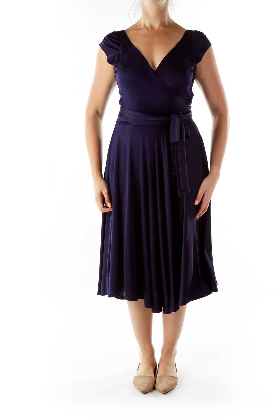 Purple Wrap Cocktail Dress