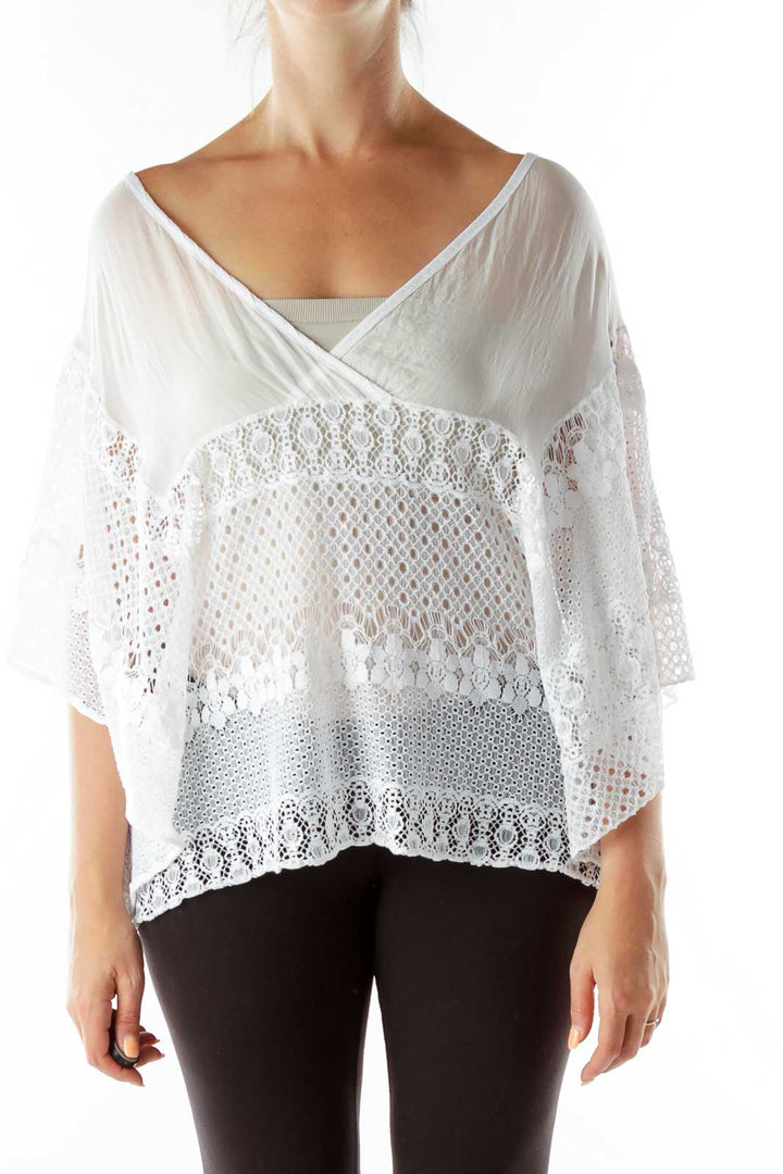 White Crocheted Top