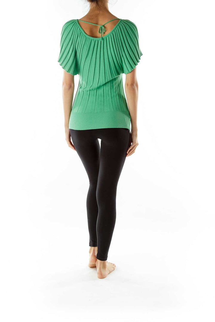 Green Bat-Sleeve Blouse